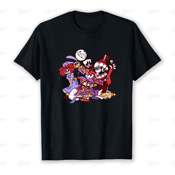 Digital Circus Inspired Friends Active Cartoon Ensemble Graphic Unisex T-Shirt V18191 ,up to size 5XL