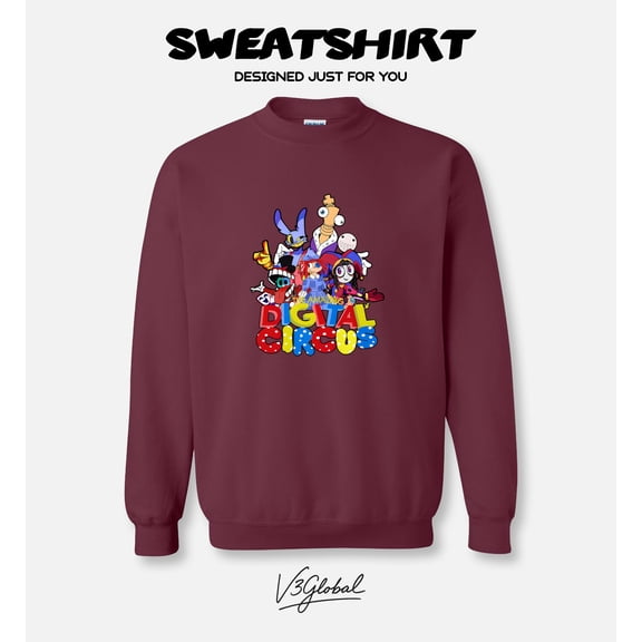 Digital Circus Pomni Jax Ragatha Amazing Animated Web Series Glitch Fun Cool Sweatshirt, for men & women, up to size 5XL