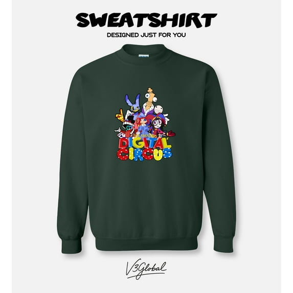 Digital Circus Pomni Jax Ragatha Amazing Animated Web Series Glitch Fun Cool Sweatshirt, for men & women, up to size 5XL
