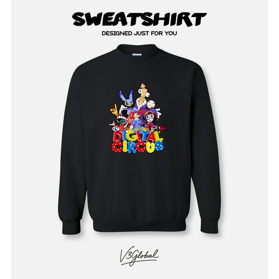 Digital Circus Pomni Jax Ragatha Amazing Animated Web Series Glitch Fun Cool Sweatshirt, for men & women, up to size 5XL