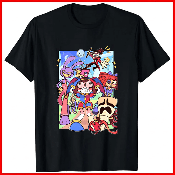 Digital Circus Retro Parody Surreal Animation Universe Print Unisex T-shirt V19070, up to size 5XL