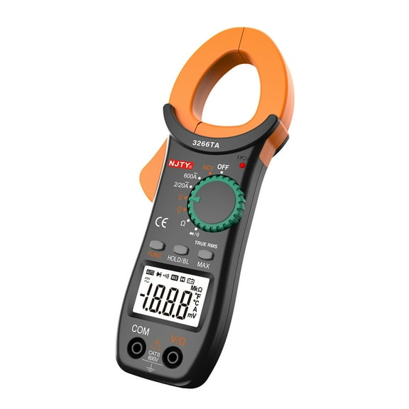 Digital Clamp Meter Clamp Digital Clamp Meter 2000 Counts Auto Range Multimeter with NCV Test AC/DC Voltage Portable Handheld Multimeter LCD Diaplay Measuring AC Current Resistance Continuity