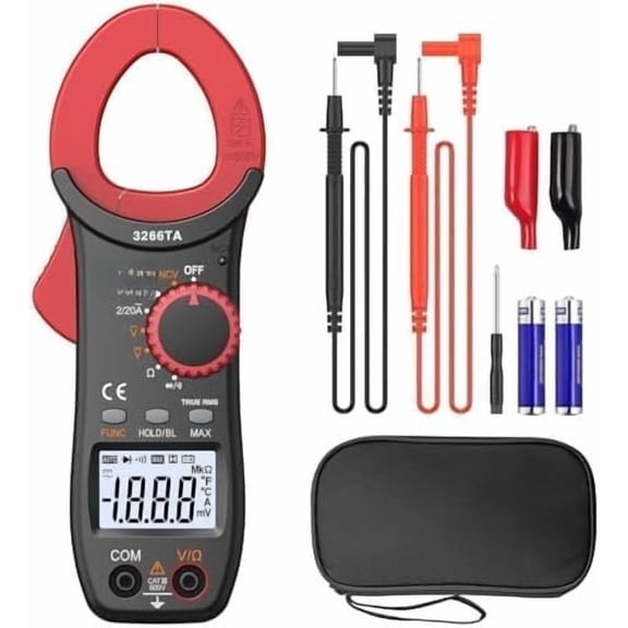 Digital Clamp Meter, Multimeter 2000 Counts with Auto Range NCV TRMS