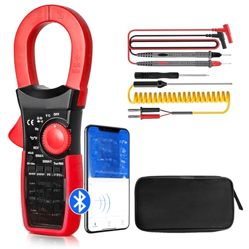 Digital Clamp Meter Multimeter, 6000 Counts Bluetooth Multimeter, 2000A AC/DC Amp Tester, Measures Voltage, Ohms, Capacitance, Frequency, Temperature, NCV with Data Logging 570Y-APP