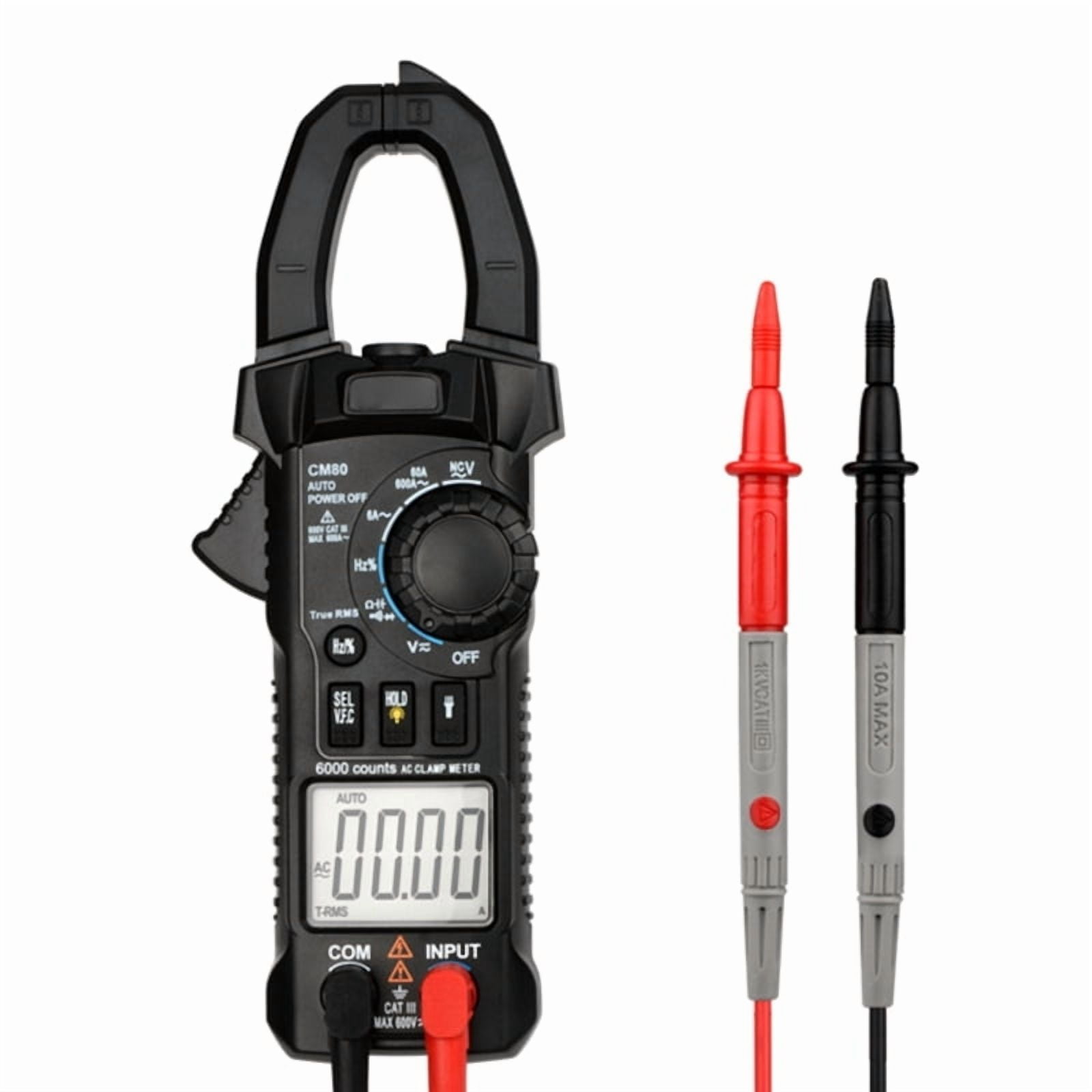 Digital Clamp Meter Multimeter AC Current & AC/for DC Voltage Tester with Amp Volt Ohm Duty Ratio Diode Resistance & Hz