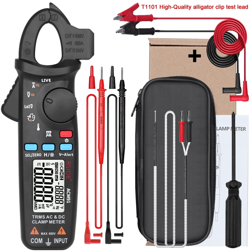 Digital Clamp Meter Multimeter BSIDE ACM92 91 DC AC Current 100A 0.1 ...