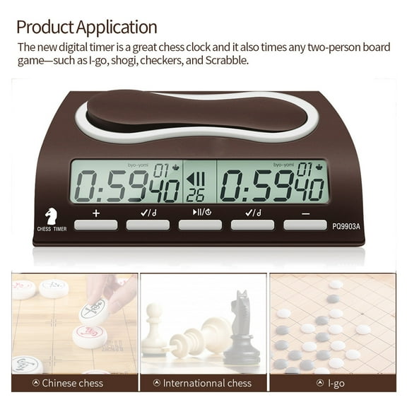 Digital Clock Competition Pro Board Game Timer for Tournaments, Chesses Competition Timer, Precises Balances Timer, Lightweight and Durables