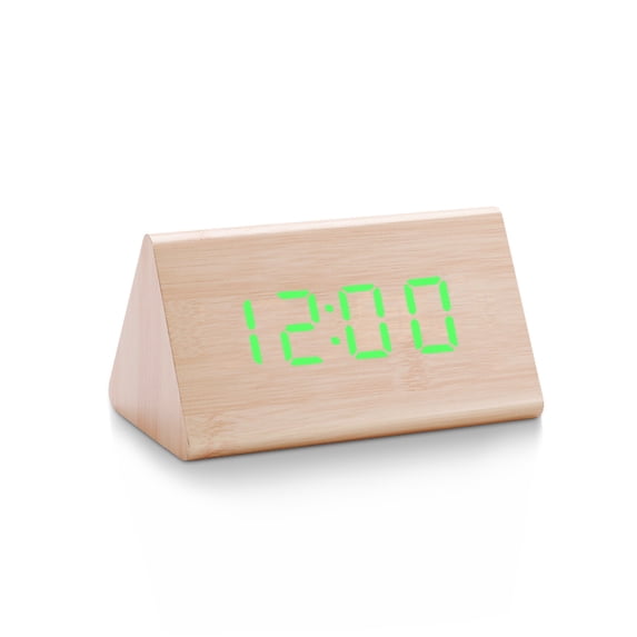 Digital Clock LED Wooden Alarm Clock Table Sound Control Electronic Clocks Desktop USB/AAA Powered Home Table Decor