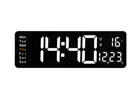 Digital Clock Large Display Alarm Clock Electronic Clock Time Date Week ...
