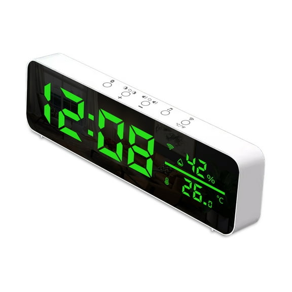 Digital Clock,Room Office Decor Indoor Display Real-time Clock Led Bedroom Decor With Temperature Real-time Wifi Bedroom Real-time Temp Clock With And Alarm Office Temperature And