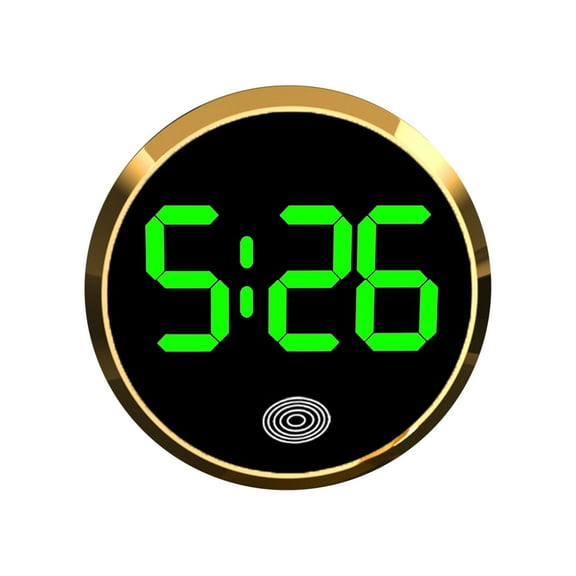 Digital Clock Stick on Car Dashboard Clear LED Display Screen Big and Visible Clock for Car Interior Accessory Long Battery Life-Gold