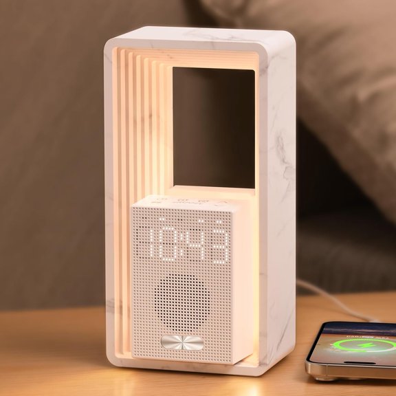 Digital Clock, Sunrise Clock with Nightlight, 9 Sleep Aid Sounds, White Noise Sounds Machine, Dimmable Display, Snooze,USB Port, for Women,Men,Teens,,Travel