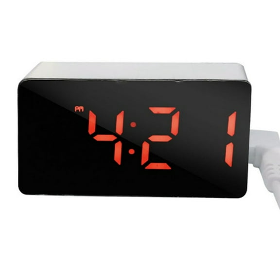 Digital Clock TEMP Date 3 Alarms Power-Off Memory Table Clock USB Powered Always on 12/24H Night Mode LED Clock Red