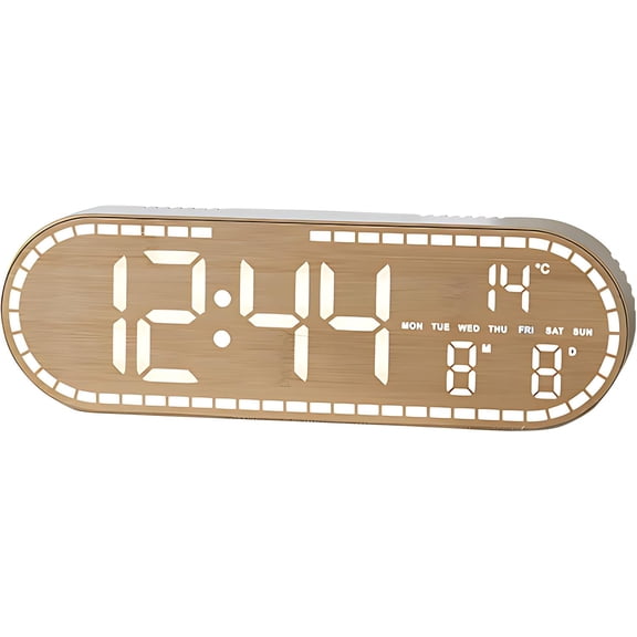 Digital Clock for Bedroom - Large Big Numbers Display Wall Clock with Dimmer for Living Room, 2 Power Modes Smart Alarm Clock for Office