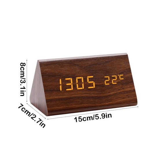 Digital Clock with Date and Day of Week Led Display Modern Desk or Wall Mount Alarm Clock with Temperature Display