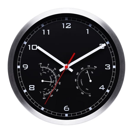 Digital Clock with Temperature Humidity Display Silent 10 Inch Wall Clock