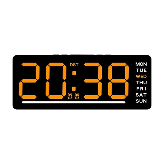 Digital Clocks,Desk Clock Digital,Electronic Clock,Super Loud Alarm Clock for Heavy Sleepers,Electronic Clock Multi Functional Digital Alarm Clock Date Temperature(Orange 6in)