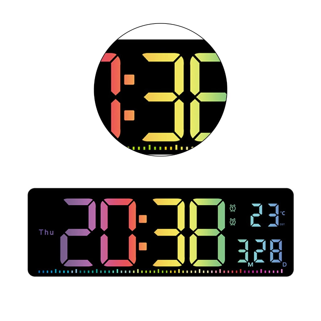 Digital Clocks Wall Clock Date/Temperature Display Contemporary Bedroom ...