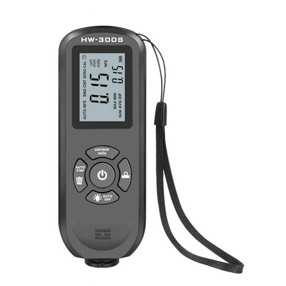 Digital Coating Thickness Gauge 0.01mm/1Mil Black Thickness Meter with Screen LCD Display Calibration Function for Car B