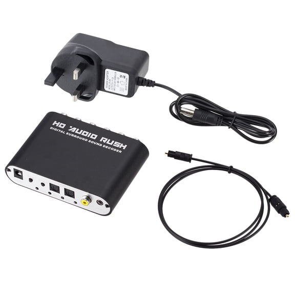 Digital Coaxial RCA HD Audio Decoder 5.1 Surround Sound Converter, AC3 Audio Rush Decoder SPDIF Optical Coaxial Input Analog 5.1 Channel Output for PC PS3 XBOX360 Blu-ray DVD HD Players