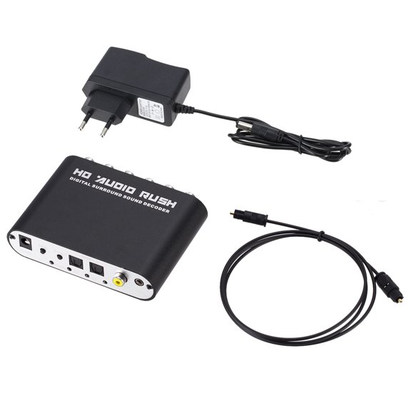 Digital Coaxial RCA HD Audio Decoder 5.1 Surround Sound Converter, AC3 Audio Rush Decoder SPDIF Optical Coaxial Input Analog 5.1 Channel Output for PC PS3 XBOX360 Blu-ray DVD HD Players