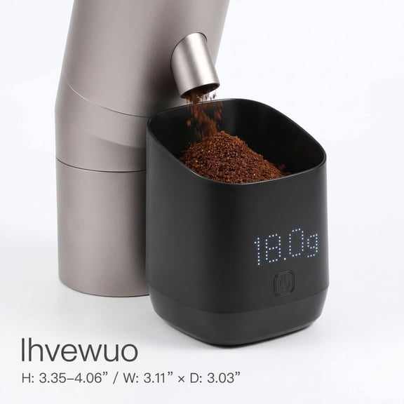 Digital Coffee Bean Dosing Cup with LED Scale High Precision Ground Measurer (blackcoffeescale )