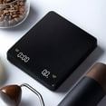 thumbnail image 1 of Digital Coffee Scale with Timer, 0.1g Precision Gram Kitchen Food Scale, 0.3g-3000g, USB-C Rechargeable, Hidden LED Display for Espresso Pour Over Baking Cooking, 1 of 9
