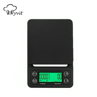 Digital Coffee Scale with Timer Screen Espresso Scale Built-in Battery 3kg  Max.Weighing 0.1g High Measures in ozmlg Kitchen Scale for Pour Over and  Drip Coffee 