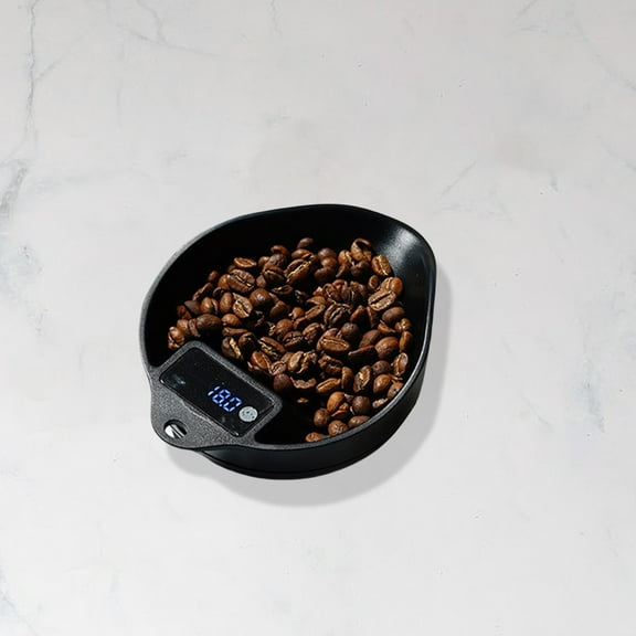 Digital Coffee Scale with Tray - Precision Coffee Bean Scale 1000g x 0.1g - Smart Coffee Measuring Scale with LED Display, Type-C Rechargeable, Non-Slip Silicone Base - Black 5.11x3.93x2.16in