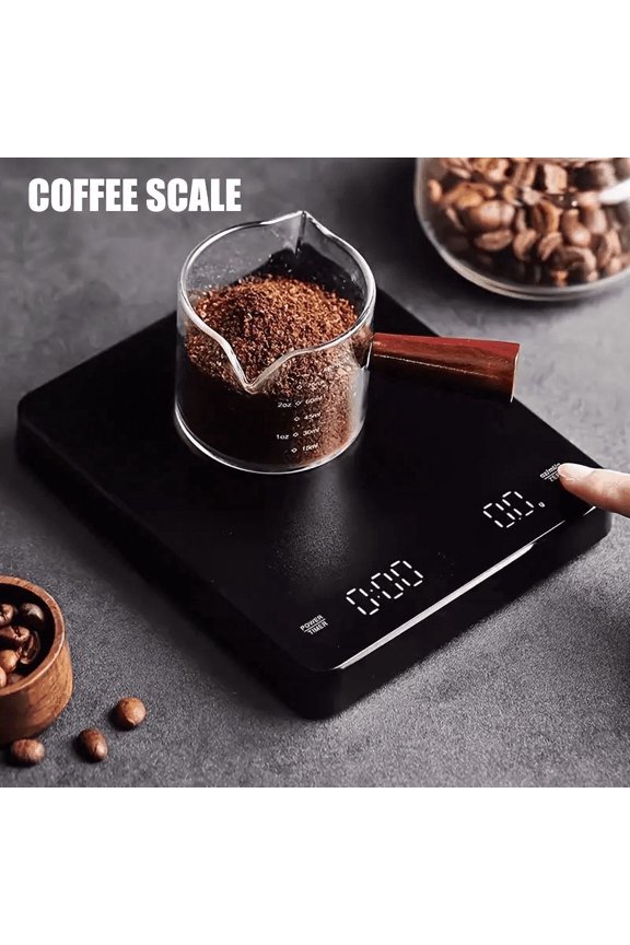 Digital Coffee Scale with Timer LED Screen Espresso USB 3kg Max.Weighing 0.1g High Precision Measures in Oz/ml/g Kitchen Scale