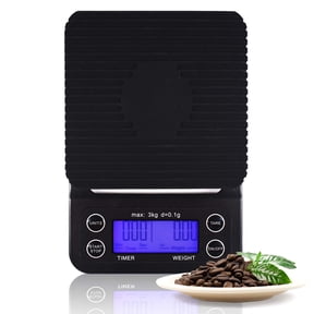 3KG electronic scaleCoffee Scale with Timer Small, Espresso Scale with Timer Small, Espresso Coffee Scale with Timer for Pour Over Coffee black