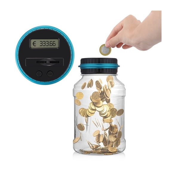 Digital Coin Counting Piggy Bank LCD Coin Counting Jar Money Box Automated Coin Bank Coin Saving Box Electronic Safe Deposit Box Have Educational Significance ,Unbreakable