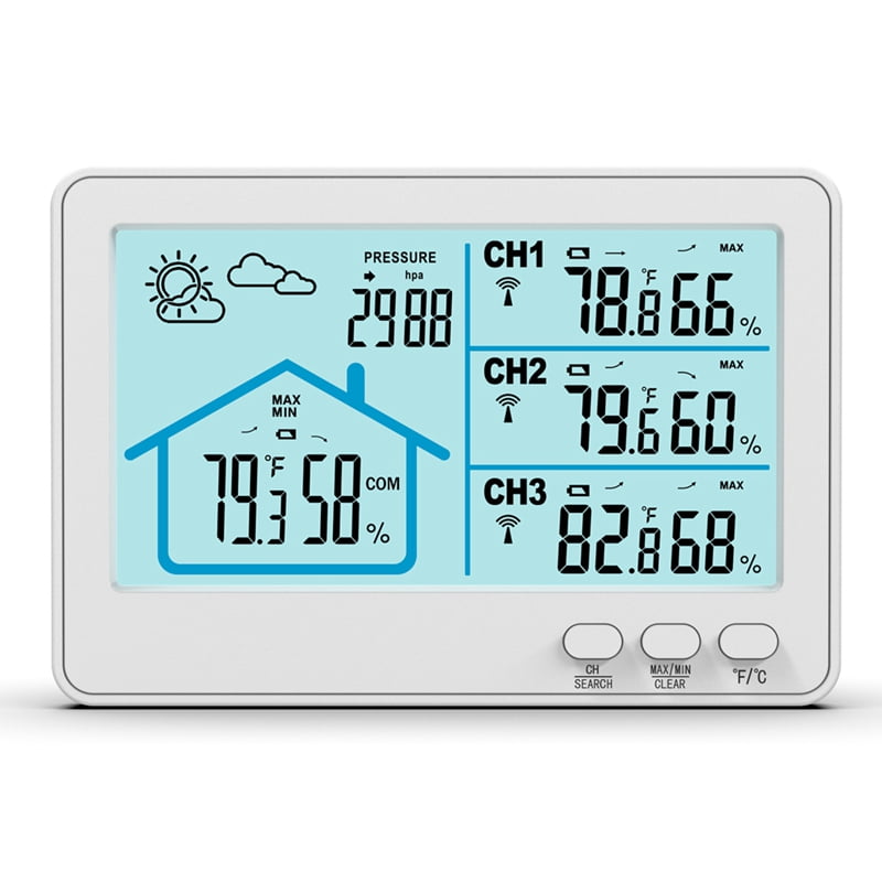 Digital Color LCD Weather Station, Forecast Clock with Wireless Barometer