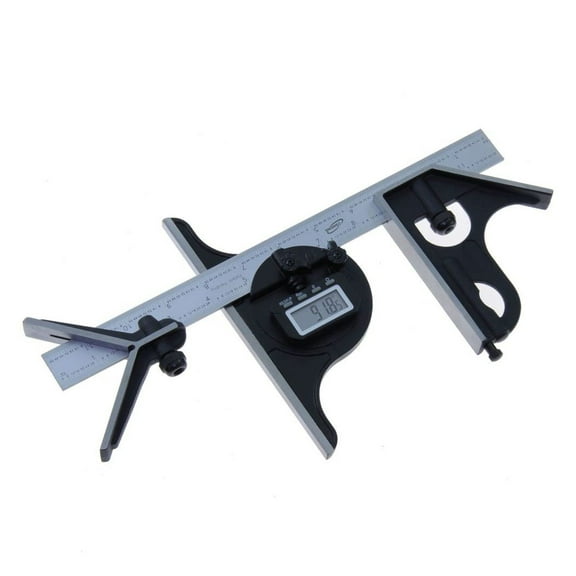 Digital Combination Square 12" EZview LCD - 3-in-1 Protractor & Center Finder - Stainless Steel Blade - 0-180 Degree Accuracy 0.2 - Heavy Duty Case