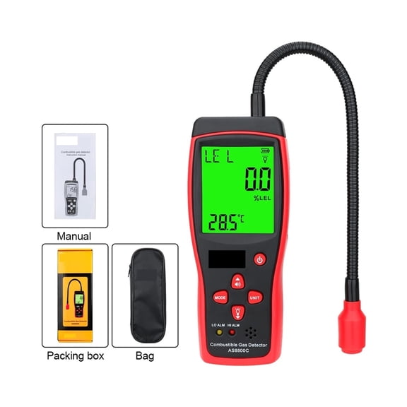Digital Combustible Gas Detector Gas Analyzer Natural Gas Leak Location Determine Meter Sound Light Alarm Gas Tester
