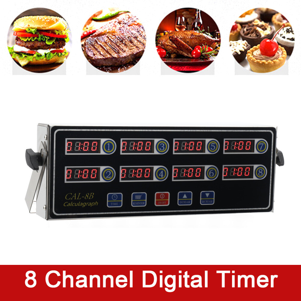Digital Commercial Countdown CAL-8B 8 Channel Timer Kitchen ...