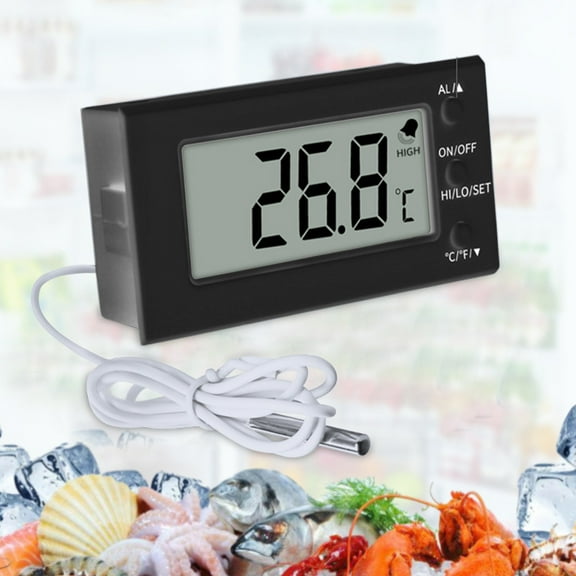 Digital Cooking Thermometer, Czzoypi Instant 3-Second Read Probe with High Low Alarm, Waterproof Display for BBQ Grilling Oven Baking Kitchen, Black