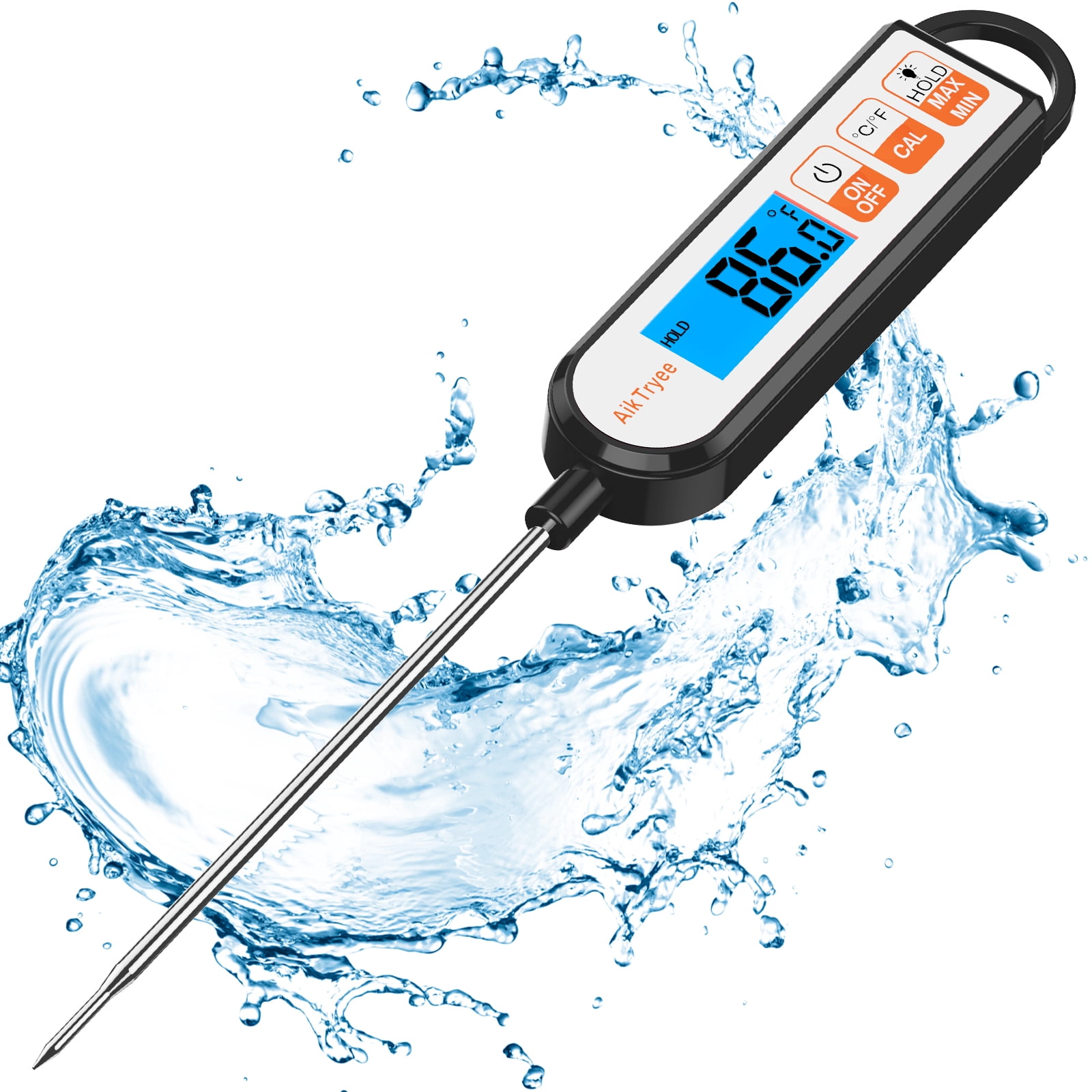 Digital Cooking Thermometer, Waterproof and Long Stem for Bread Baking ...