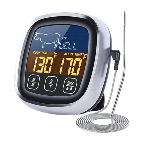 Digital Cooking Thermometer with Probe, High-Precision Temperature & Humidity Display, For Oven, Grill, and Stew Cooking