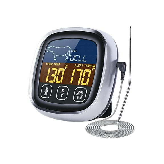 Digital Cooking Thermometer with Probe, High-Precision Temperature & Humidity Display, For Oven, Grill, and Stew Cooking