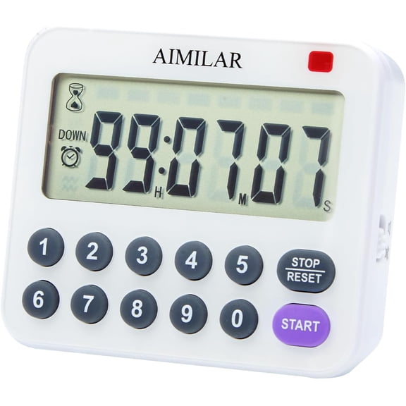 Digital Countdown Kitchen Timer - Magnetic Count Up Down Cooking Timer with Magnet Back Loud Alarm Directly Input Hours Minutes and Seconds