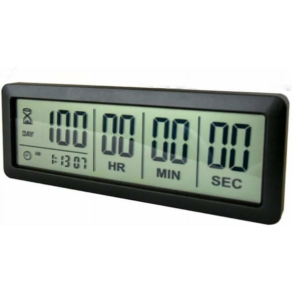 Digital Countdown Timer 999 Days with Magnetic Back for Vacation Retirement Wedding Lab Kitchen Project Meeting Black