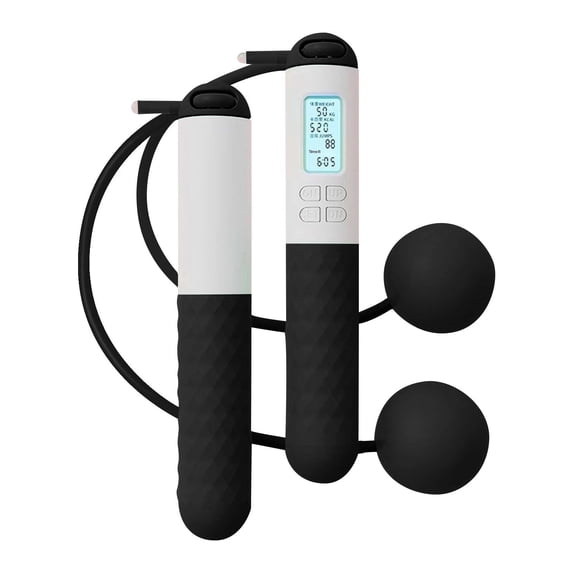 Digital Counter Jump Rope with Weighted Handles for Cardio Training H