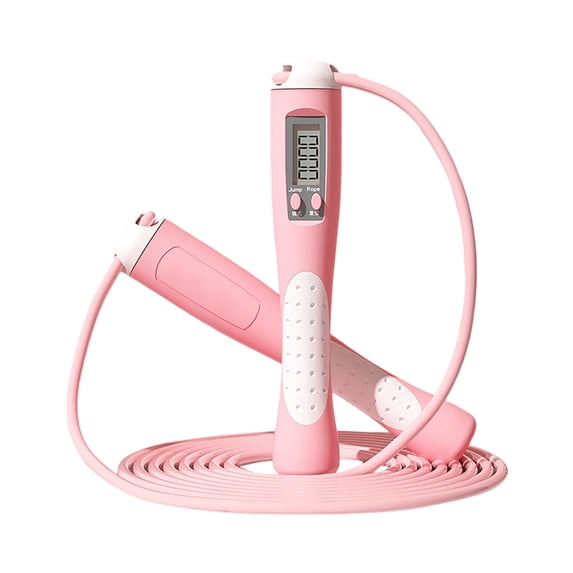 Digital Counting Jump Rope, 9.2ft Adjustable Length Smart Skipping Rope, Fitness Workout Speed Rope for Adults Whole Family Indoor Exercise (Hot Pink)
