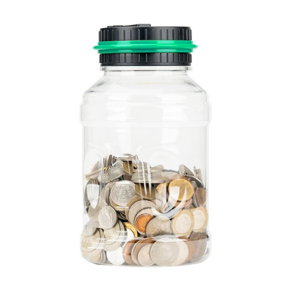 Digital Counting Money Bank,Large Piggy Bank for Adults Kids, Digital Counting Money Jar, 1.8L Capacity Coin Counter Machine,with LCD Counter, Change Jars for Saving