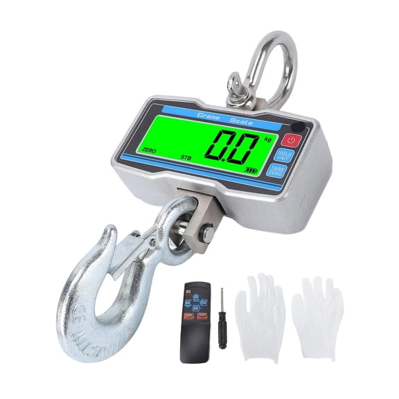 Digital Crane Scale 2000kg Industrial Hanging LCD Display Unit Switching Data Hold Tare Zero Rese ,Portable