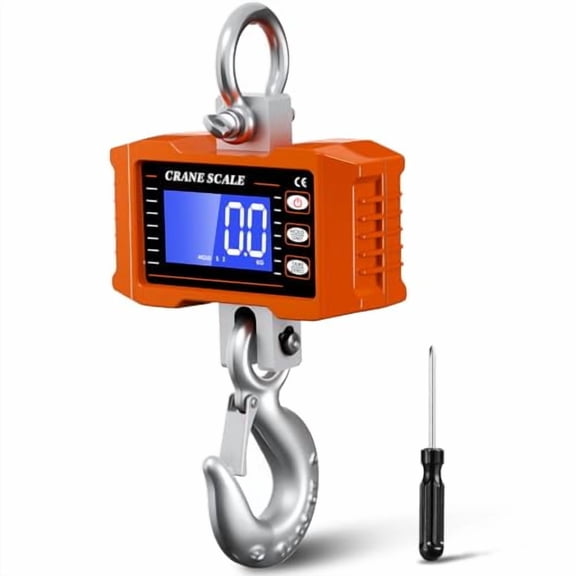 Digital Crane Scale 2200lb/1000Kg Digital Hanging Scale with LCD Screen, Crane Scale Industrial Heavy Duty with Unit Change, High Precision Crane Scale for Market, Farm, Construction, Factory$$