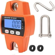 Digital Crane Scale, 300kg / 660lb Digital Hanging Scale with LCD Diaplay, Boriyuan Portable Mini Hanging Scale for Garage Farm Travel Fishing Indoor Outdoor Activities Orange