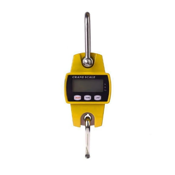 Digital Crane Scale Mini Hoist 300 kg / 50 Industrial Heavy Duty Hanging Scales Yellow for Home Farm Factory Hunting Sensor 367D ,Easy Use