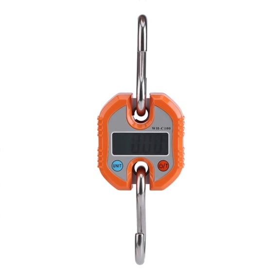 Digital Crane Scale Portable Hanging Luggage Scale 330lb 150kg Heavy Duty Pocket Scale Dual Precision LCD Backlight Display for Fishing Hunting Travel Home Kitchen 2 Hooks Included Orange